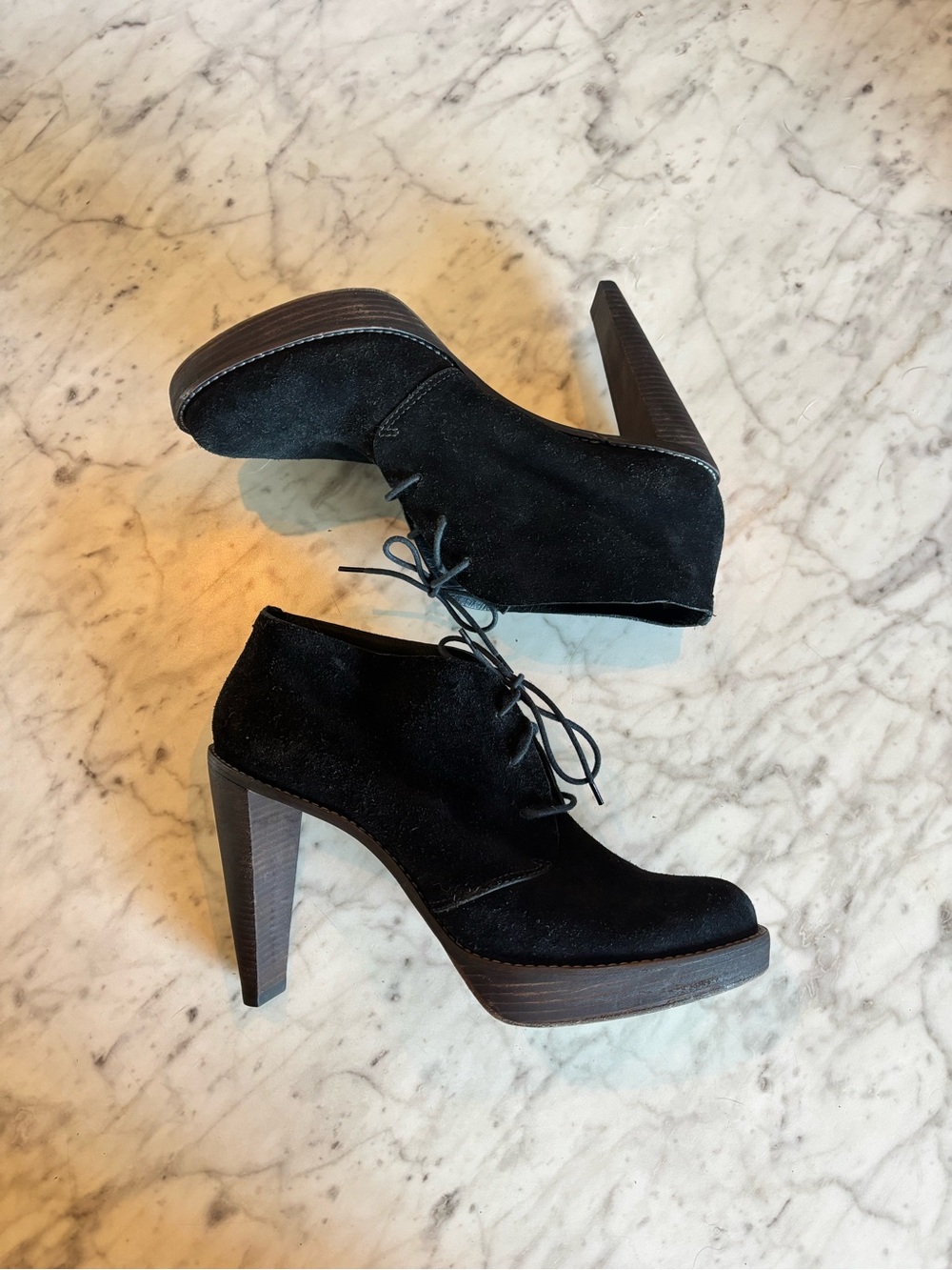 Cole Haan Nike Air Suede Lace Bootie Heels size 11B